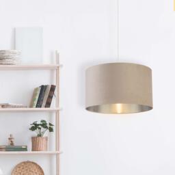 Lighting Collection Velvet Drum Shade - thumbnail 1