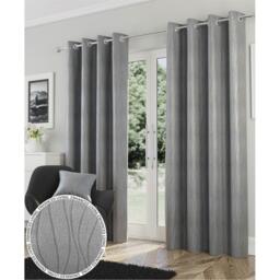 Enhanced Living Goodwood Silver Thermal Blockout Eyelet Curtains - thumbnail 1