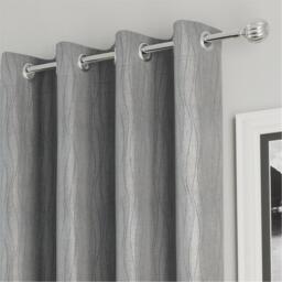 Enhanced Living Goodwood Silver Thermal Blockout Eyelet Curtains - thumbnail 2