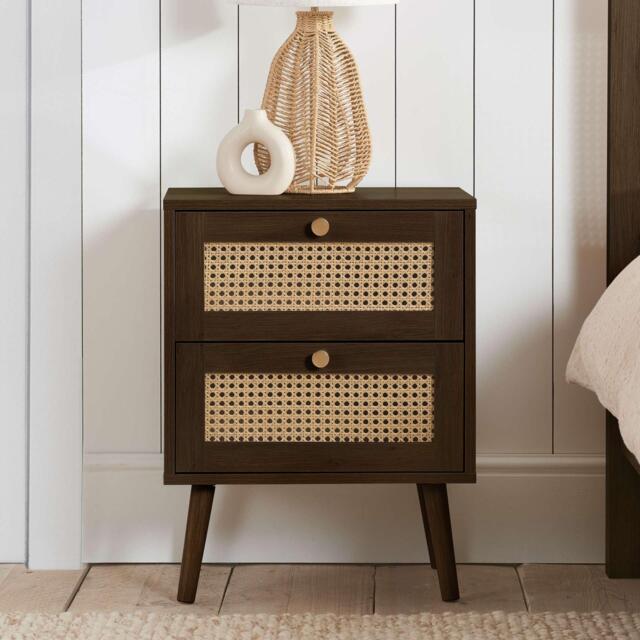 Birlea Croxley 2 Drawer Rattan Bedside - image 1