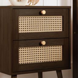 Birlea Croxley 2 Drawer Rattan Bedside - thumbnail 2