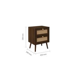 Birlea Croxley 2 Drawer Rattan Bedside - thumbnail 8