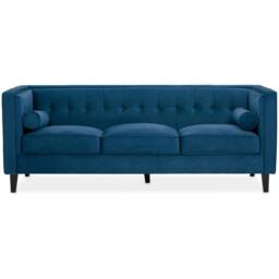 Interiors by Premier Helia 3 Seat Blue Velvet Sofa