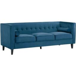 Interiors by Premier Helia 3 Seat Blue Velvet Sofa - thumbnail 4