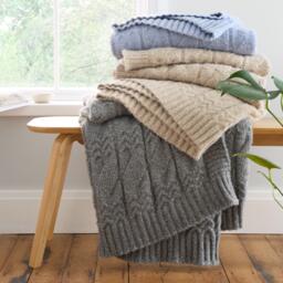 Bianca Cosy Soft Cable Knit Blanket Throw - thumbnail 4