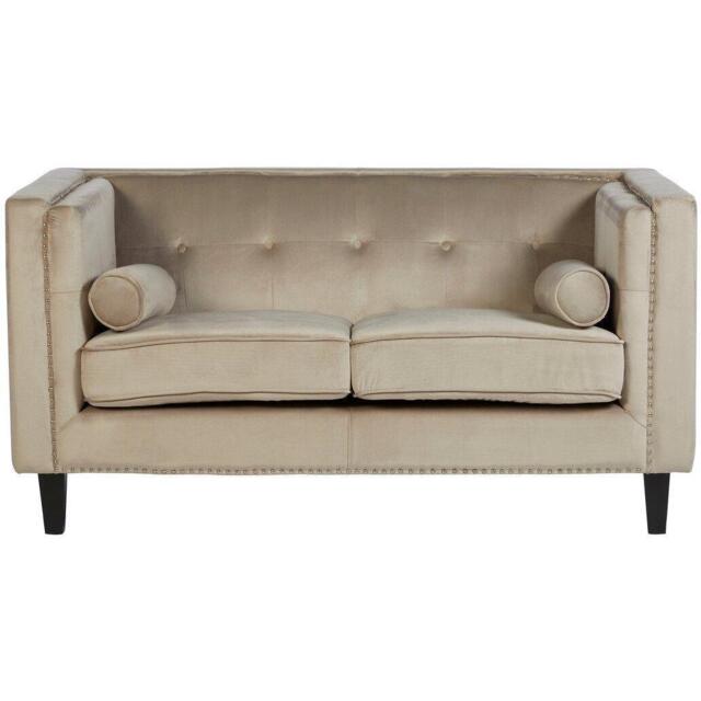 Interiors by Premier Felisa Two Seater Mink Velvet Sofa - image 1