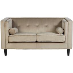 Interiors by Premier Felisa Two Seater Mink Velvet Sofa - thumbnail 1