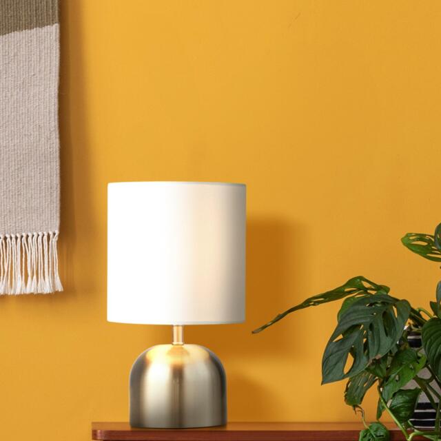 Lighting Collection Touch Lamp - Satin Silver & White Shade - image 1