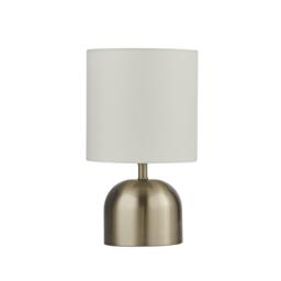Lighting Collection Touch Lamp - Satin Silver & White Shade - thumbnail 3
