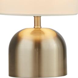 Lighting Collection Touch Lamp - Satin Silver & White Shade - thumbnail 4