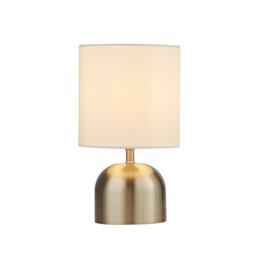 Lighting Collection Touch Lamp - Satin Silver & White Shade - thumbnail 2