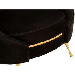 Fifty Five South Manhattan Black Velvet Armchair - thumbnail 3