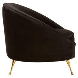 Fifty Five South Manhattan Black Velvet Armchair - thumbnail 2