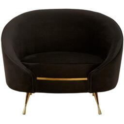 Fifty Five South Manhattan Black Velvet Armchair