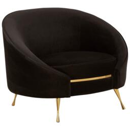 Fifty Five South Manhattan Black Velvet Armchair - thumbnail 5