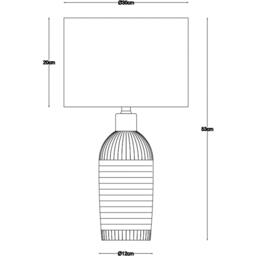 K Living Aria 53cm Light Cream Ceramic Table Lamp - thumbnail 3
