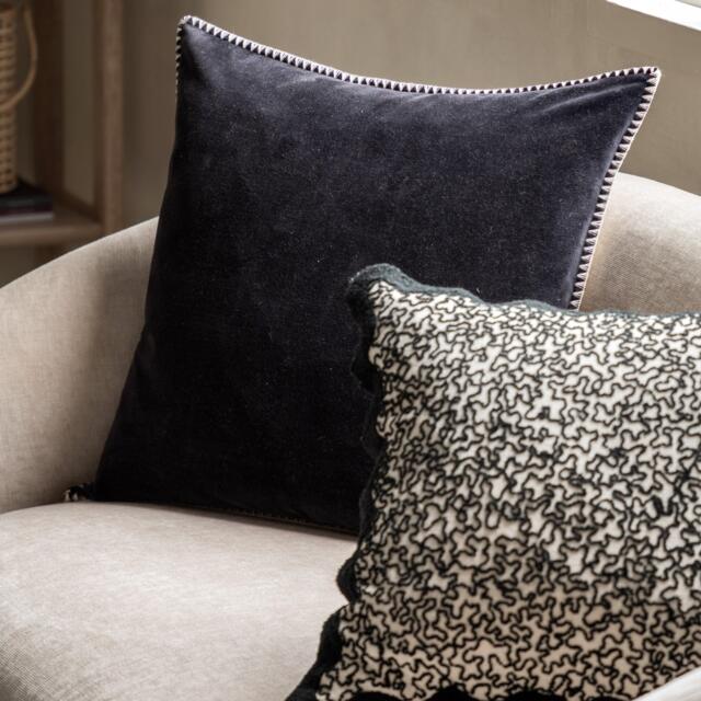 Gallery Nico Velvet Cushion Black - image 1