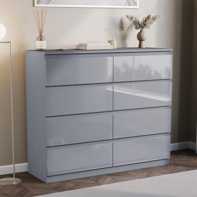 Lassic Glinton High Gloss 8 Drawer Chest - image 1
