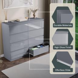 Lassic Glinton High Gloss 8 Drawer Chest - thumbnail 5