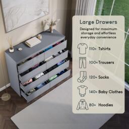 Lassic Glinton High Gloss 8 Drawer Chest - thumbnail 6