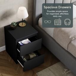 Lassic Vida Designs Denver 2 Drawer Large Bedside Chest - thumbnail 7