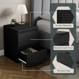 Lassic Vida Designs Denver 2 Drawer Large Bedside Chest - thumbnail 8