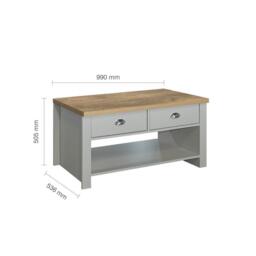 Birlea Highgate 2 Drawer Coffee Table - thumbnail 8