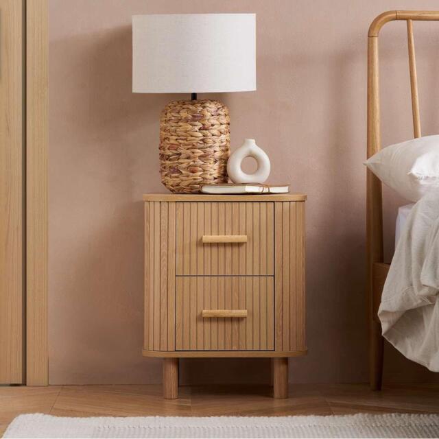 Birlea Axel 2 Drawer Fluted Bedside - image 1