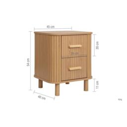 Birlea Axel 2 Drawer Fluted Bedside - thumbnail 8