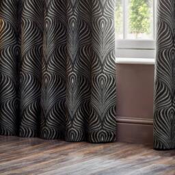 Paoletti Gatsby Jacquard Eyelet Curtains - thumbnail 2
