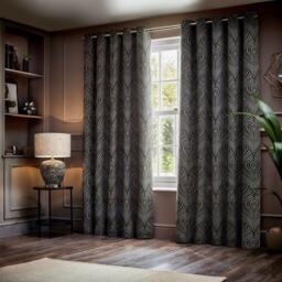Paoletti Gatsby Jacquard Eyelet Curtains - thumbnail 5