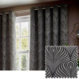 Paoletti Gatsby Jacquard Eyelet Curtains - thumbnail 6