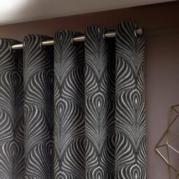 Paoletti Gatsby Jacquard Eyelet Curtains - thumbnail 3