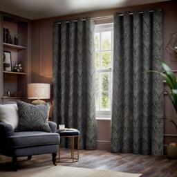 Paoletti Gatsby Jacquard Eyelet Curtains