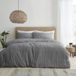 Catherine Lansfield Seersucker Duvet Cover Set