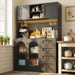 Urban Meuble Buffet Cabinet Farmhouse Fluted Glass - thumbnail 2