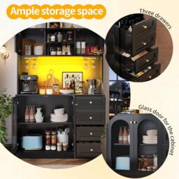 Urban Meuble Buffet Cabinet Farmhouse Fluted Glass - thumbnail 7