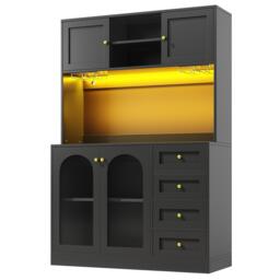 Urban Meuble Buffet Cabinet Farmhouse Fluted Glass - thumbnail 9