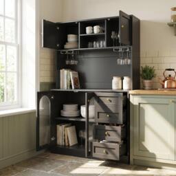 Urban Meuble Buffet Cabinet Farmhouse Fluted Glass - thumbnail 4