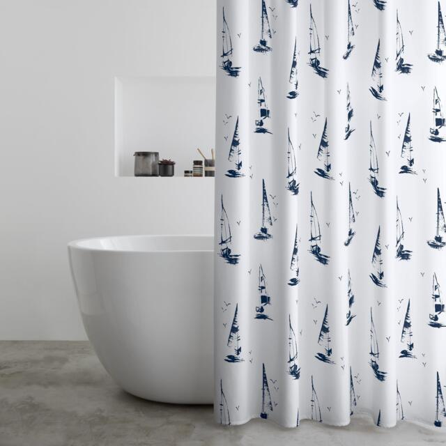 Catherine Lansfield Salcombe Boats Shower Curtain Panel - image 1