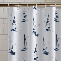 Catherine Lansfield Salcombe Boats Shower Curtain Panel - thumbnail 2