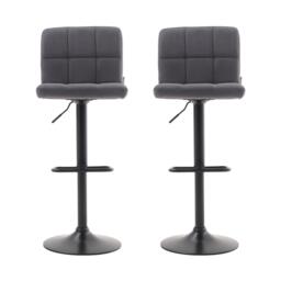 Kabinet UK 2Pcs Velvet Upholstery Bar Stools - thumbnail 2