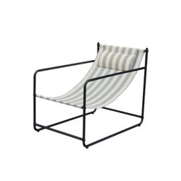 Linea Contemporary Striped Fabric Metal Frame Garden Chair - thumbnail 2