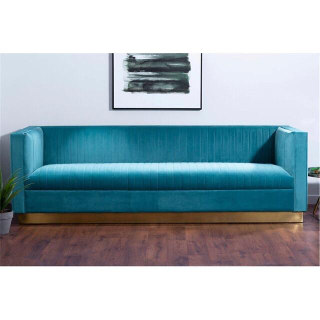 Interiors by Premier Opal 3 Seat Light Blue Sofa - image 1