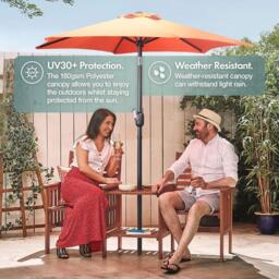 VonHaus 2m Steel Garden Parasol - thumbnail 4