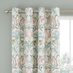 Catherine Lansfield Clarence Floral Lined Eyelet Curtains - thumbnail 1