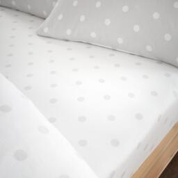 Catherine Lansfield Brushed Polka Dot Cotton Fitted Sheet - thumbnail 1