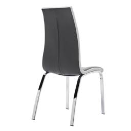 Kabinet UK Grey Faux Leather Dining Chair with Metal Legs - thumbnail 5