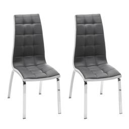 Kabinet UK Grey Faux Leather Dining Chair with Metal Legs - thumbnail 3