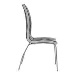 Kabinet UK Grey Faux Leather Dining Chair with Metal Legs - thumbnail 4